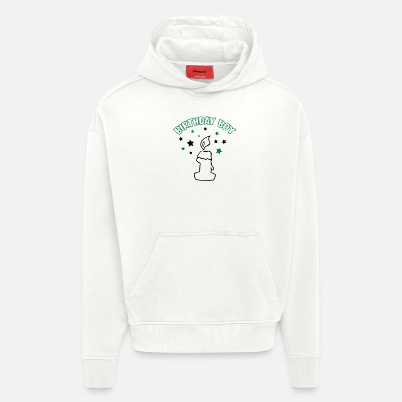 birthday_boy_1 - Sweat à capuche bio épais oversize fabriqué en UE - OFF WHITE