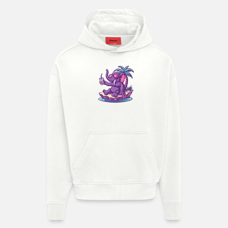 Mammoth Summer Beach Comic - Hoodie- made by SPREAD  - OFF WHITE