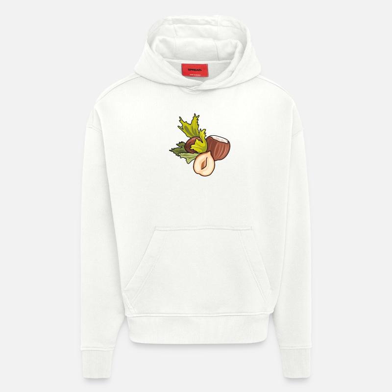 Noisette - Sweat à capuche bio épais oversize fabriqué en UE - OFF WHITE