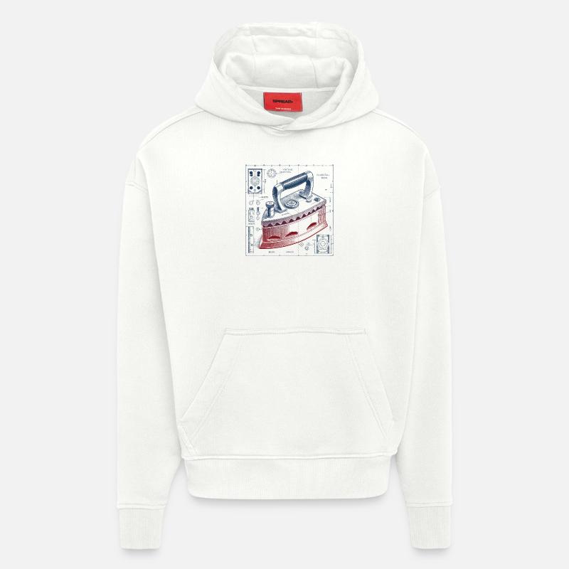 Fer - Sweat à capuche bio épais oversize fabriqué en UE - OFF WHITE