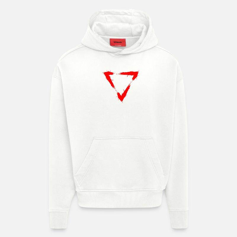 Icône triangle rouge - Sweat à capuche bio épais oversize fabriqué en UE - OFF WHITE