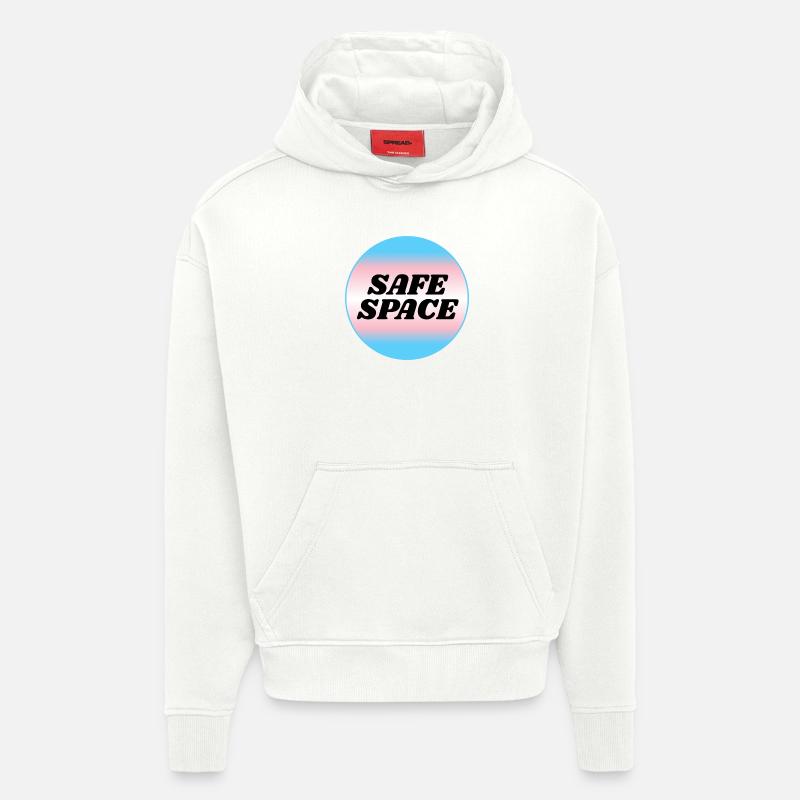 TRANS safe space - transgender pride - Hoodie- made by SPREAD - OFF WHITE