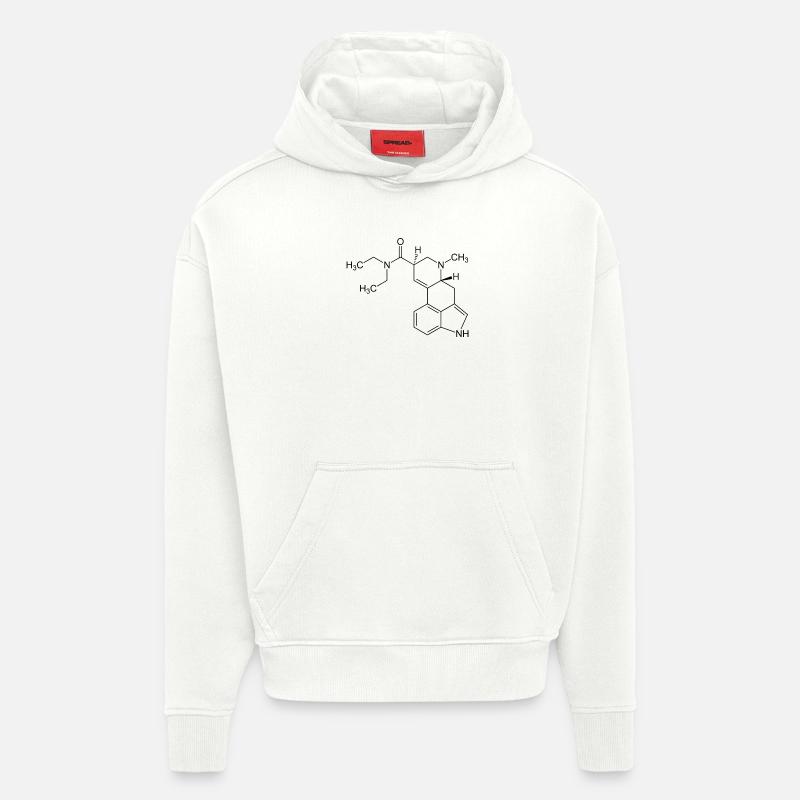 Molécule de LSD - Sweat à capuche bio épais oversize fabriqué en UE - OFF WHITE