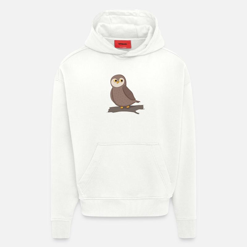 Hibou - Sweat à capuche bio épais oversize fabriqué en UE - OFF WHITE