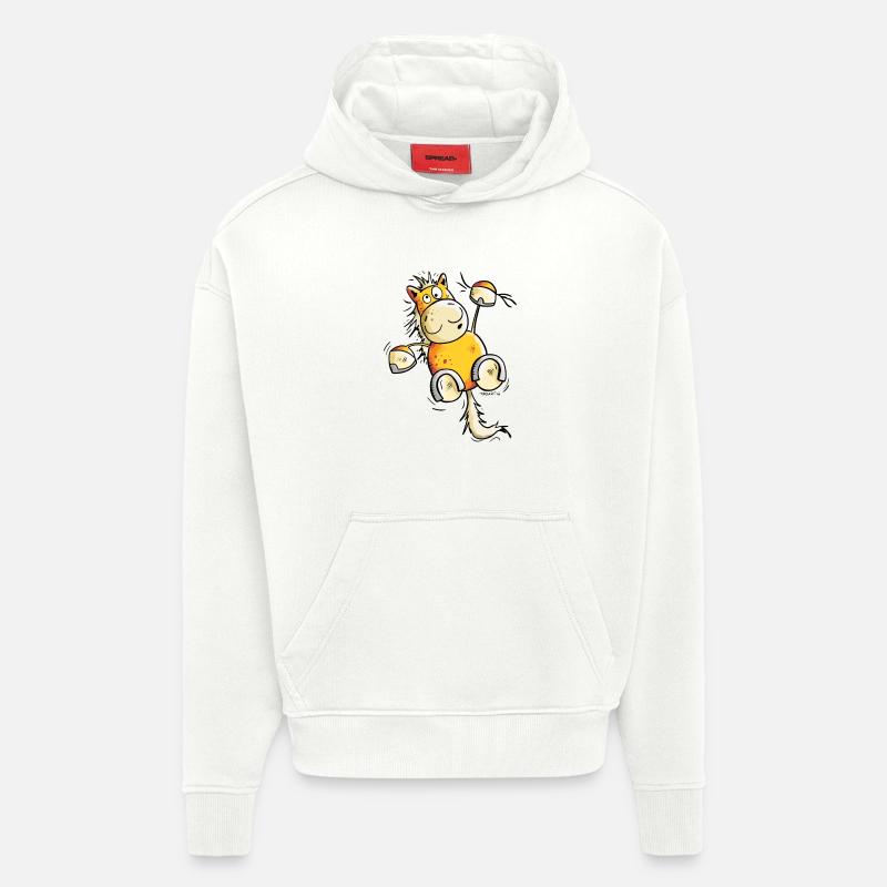 Drôle Cheval - Sweat à capuche bio épais oversize fabriqué en UE - OFF WHITE