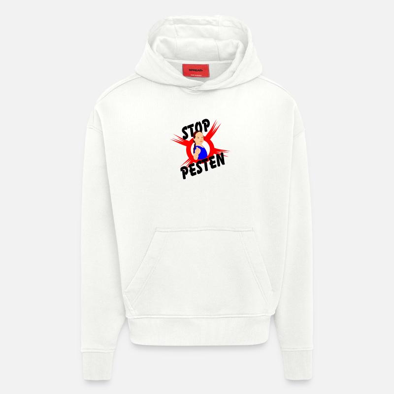 Stoppen Sie Mobbing Logo-Text STOP MOBBING' - Hoodie- made by SPREAD  - OFF WHITE