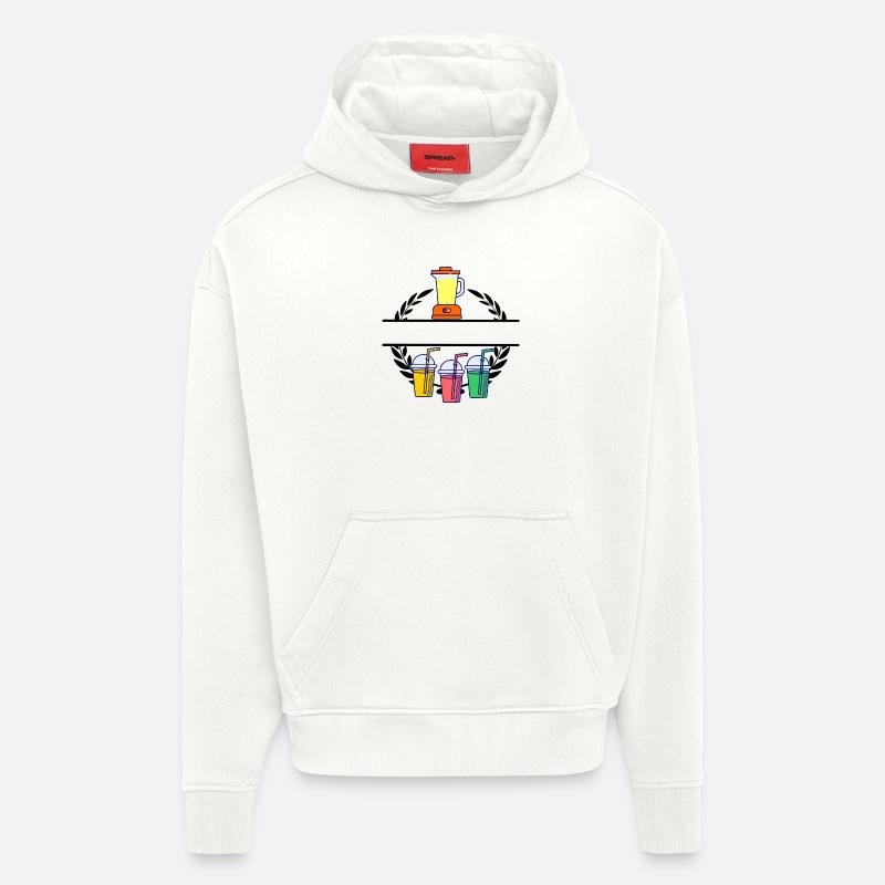 Smoothie blender en couronne de laurier - Sweat à capuche bio épais oversize fabriqué en UE - OFF WHITE