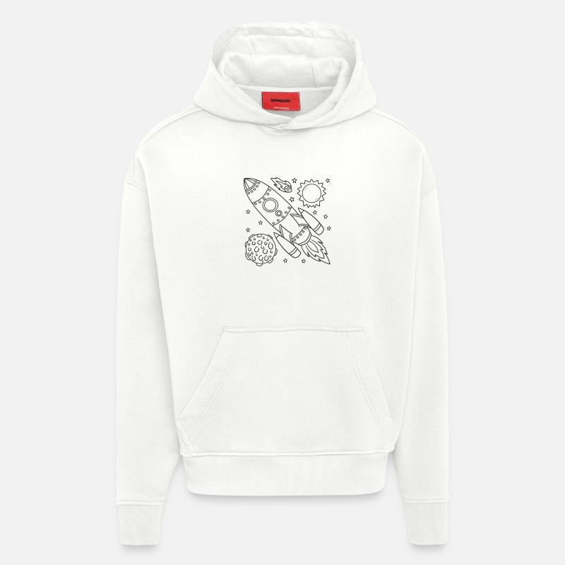 Rocket Space Spaceship - Hoodie- made by SPREAD  - OFF WHITE