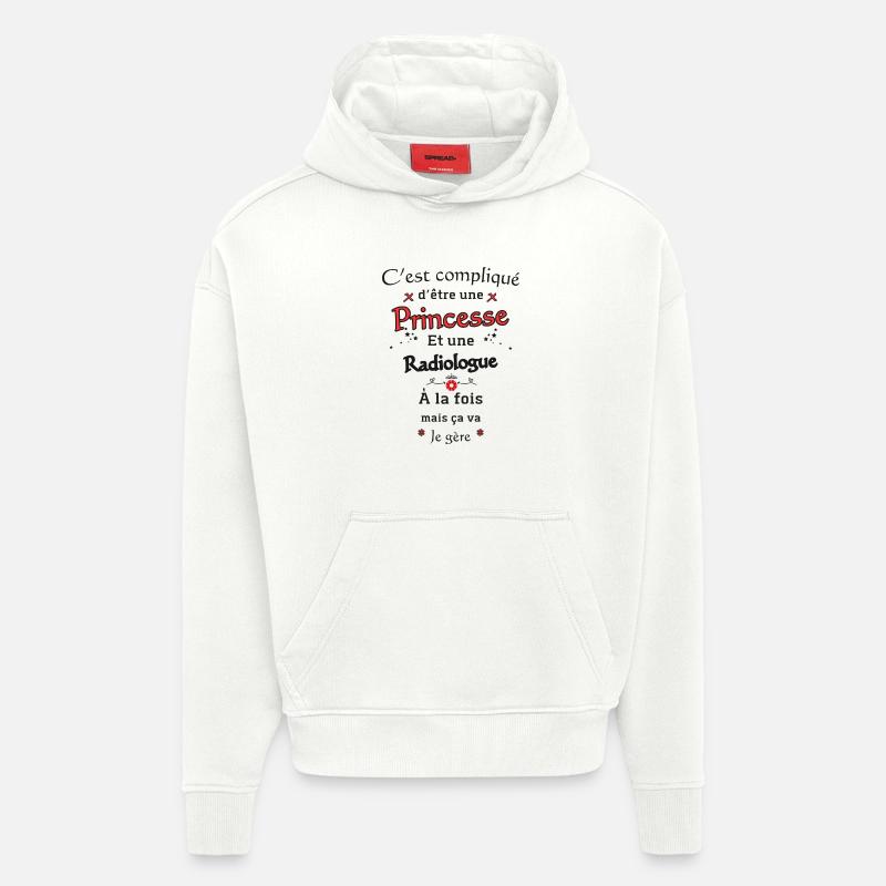 Princesse Radiologue - Sweat à capuche bio épais oversize fabriqué en UE - OFF WHITE