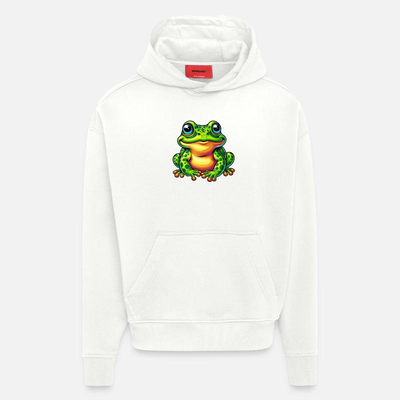 Grenouille - Sweat à capuche bio épais oversize fabriqué en UE - OFF WHITE