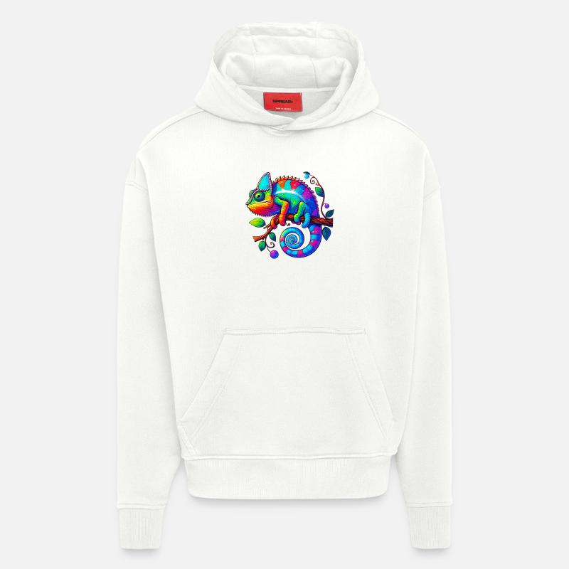 Caméléon - Sweat à capuche bio épais oversize fabriqué en UE - OFF WHITE