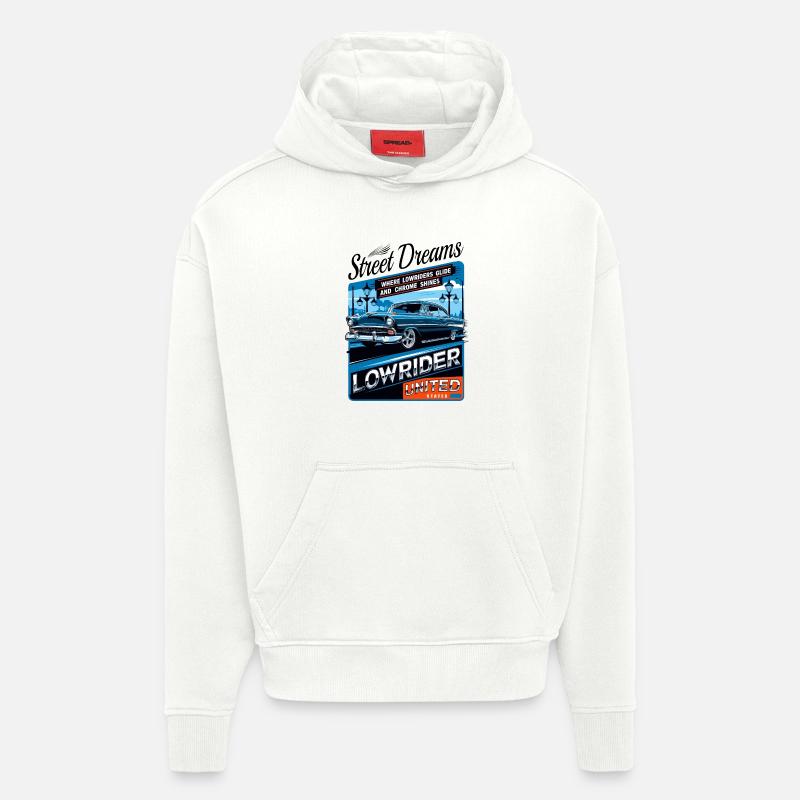 Lowrider Auto - Sweat à capuche bio épais oversize fabriqué en UE - OFF WHITE