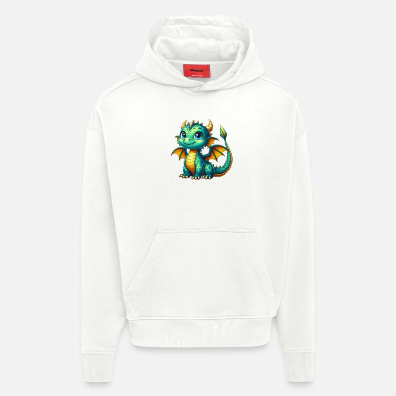 Dragon - Sweat à capuche bio épais oversize fabriqué en UE - OFF WHITE