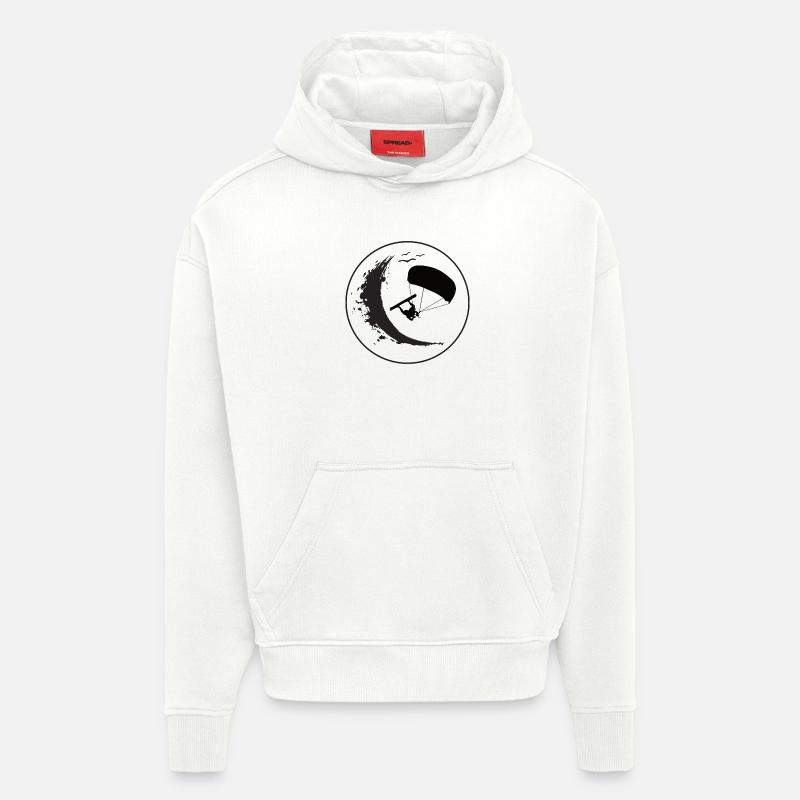 Wave Rider Eclipse - Sweat à capuche bio épais oversize fabriqué en UE - OFF WHITE