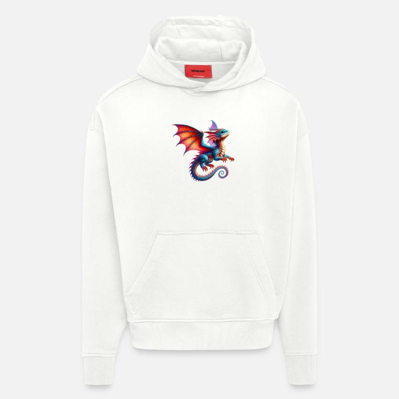 Dragon - Sweat à capuche bio épais oversize fabriqué en UE - OFF WHITE