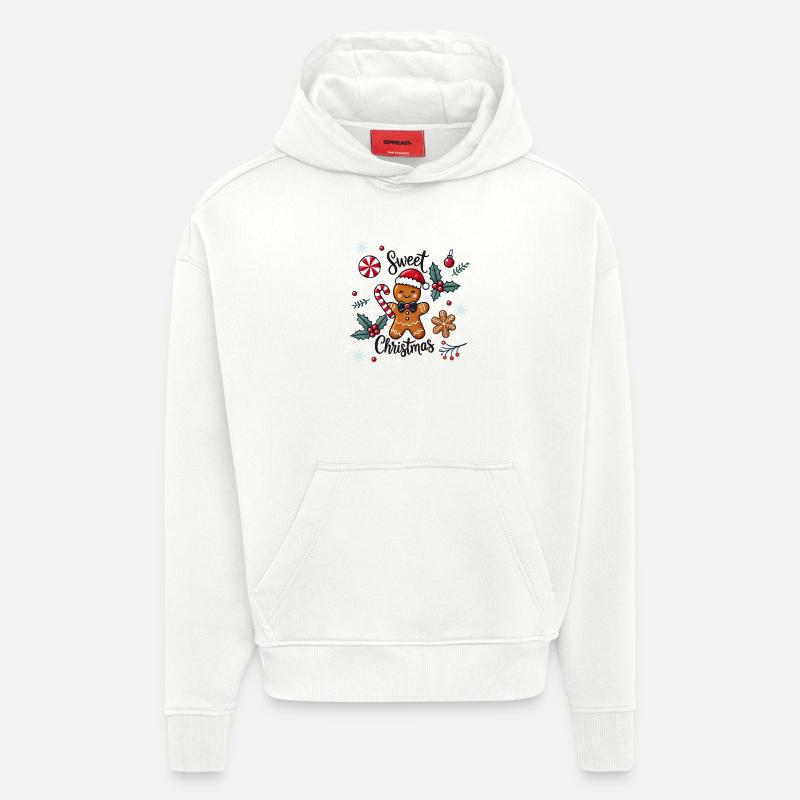 Fröhlicher Lebkuchenmann mit Zuckerstange - Hoodie- made by SPREAD  - OFF WHITE