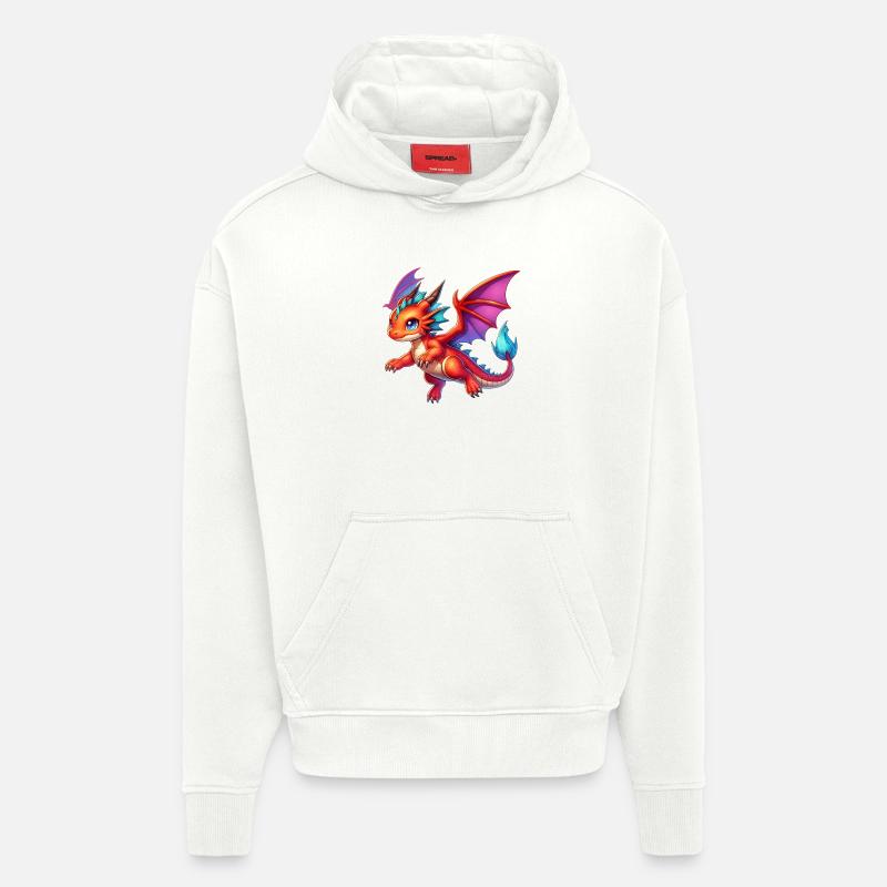 Dragon - Sweat à capuche bio épais oversize fabriqué en UE - OFF WHITE