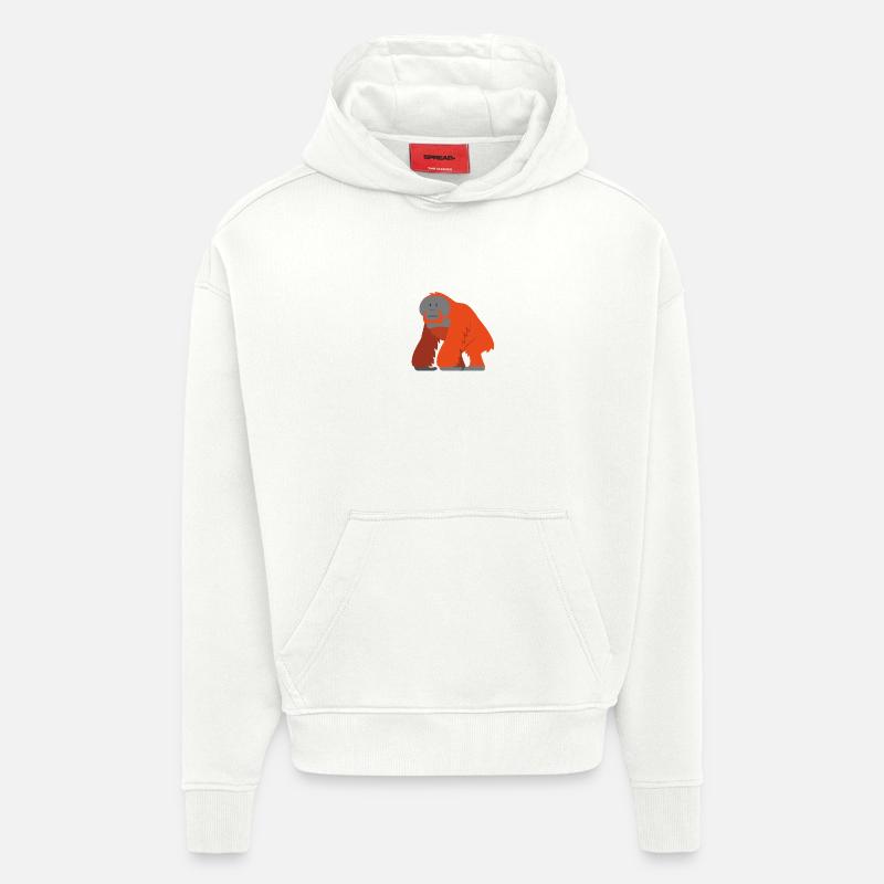 L’orang-outan sage - Sweat à capuche bio épais oversize fabriqué en UE - OFF WHITE