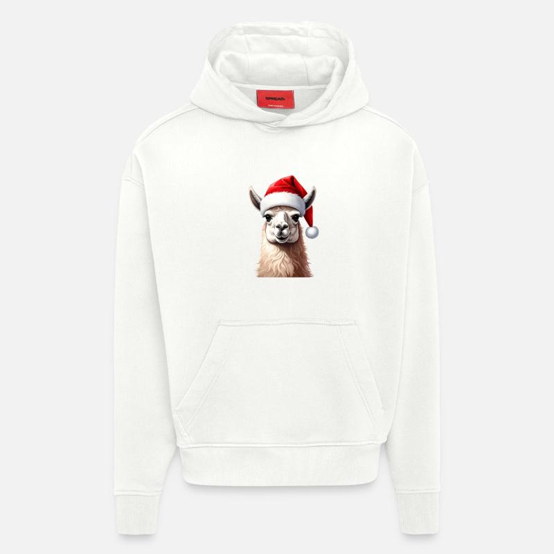 Lama oder Alpaka zu Weihnachten - Hoodie- made by SPREAD  - OFF WHITE