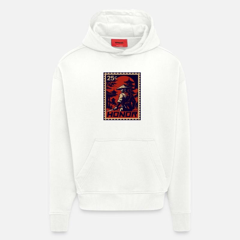 Sceau d’honneur du Samouraï Rouge - Sweat à capuche bio épais oversize fabriqué en UE - OFF WHITE