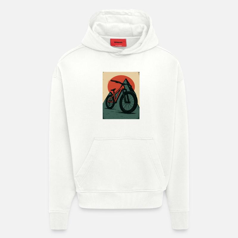VTT sous le soleil rouge - Sweat à capuche bio épais oversize fabriqué en UE - OFF WHITE