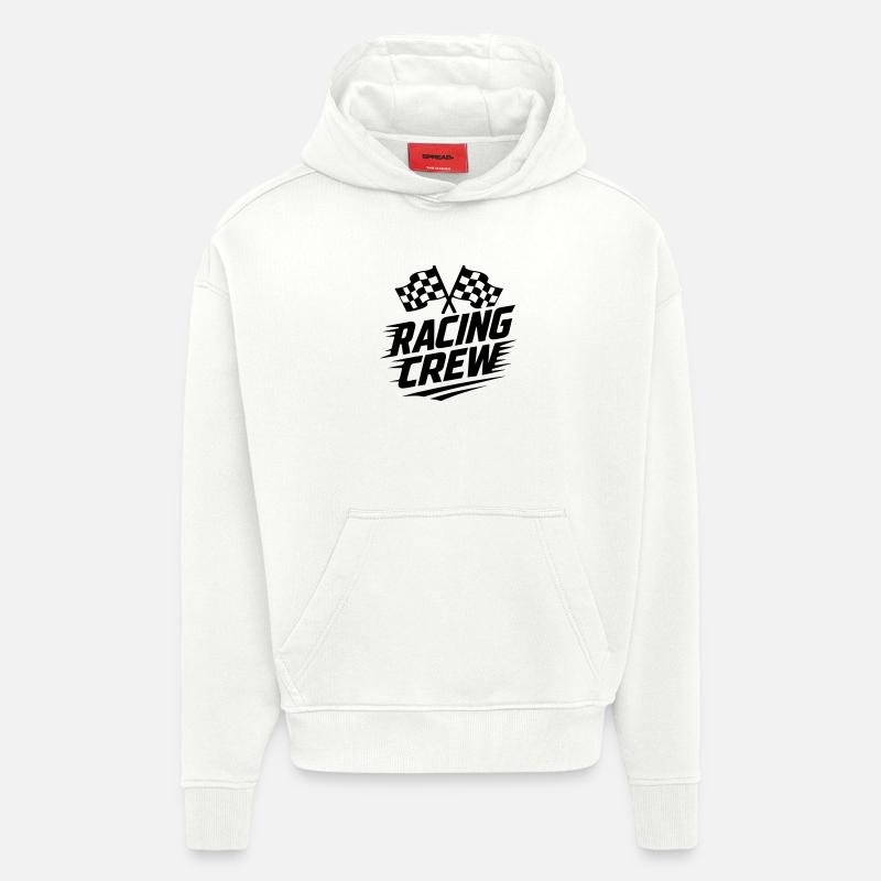 Équipage de course - Sweat à capuche bio épais oversize fabriqué en UE - OFF WHITE
