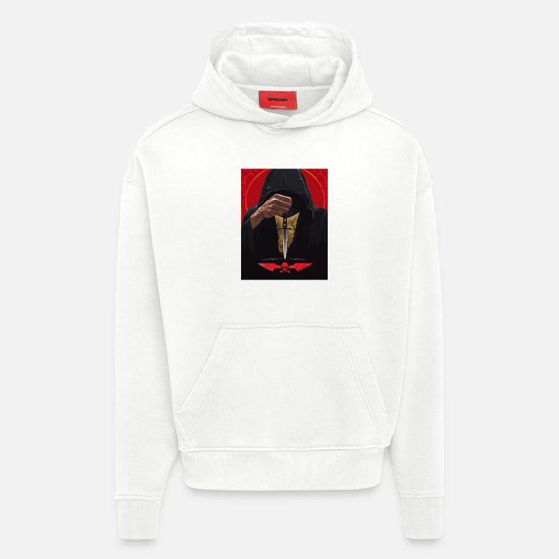 Homme à capuche avec pendule - Sweat à capuche bio épais oversize fabriqué en UE - OFF WHITE