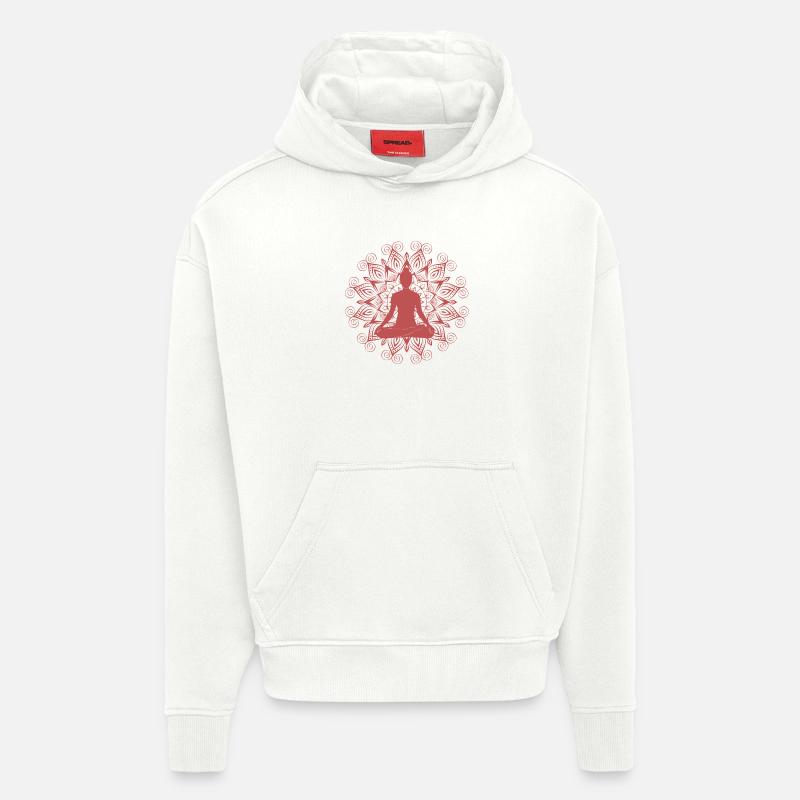 Retour à mon centre - Sweat à capuche bio épais oversize fabriqué en UE - OFF WHITE
