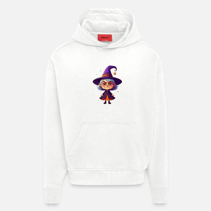 cute, grumpy witch - Hoodie- made by SPREAD  - OFF WHITE