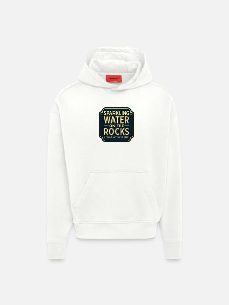 Sparkling water on rocks neon - Hoodie- made by SPREAD  - OFF WHITE