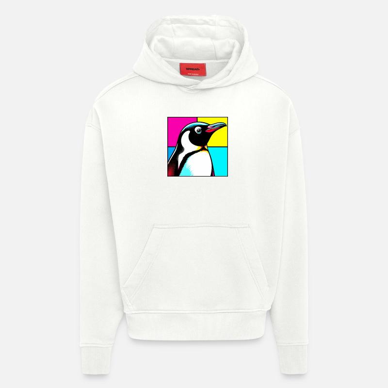 pingouin - Sweat à capuche bio épais oversize fabriqué en UE - OFF WHITE