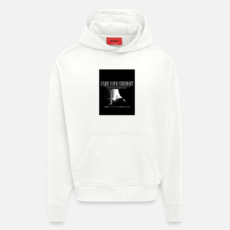 Black_White|Modern|Typographic|StreetwearTshirtpro - Sweat à capuche bio épais oversize fabriqué en UE - OFF WHITE