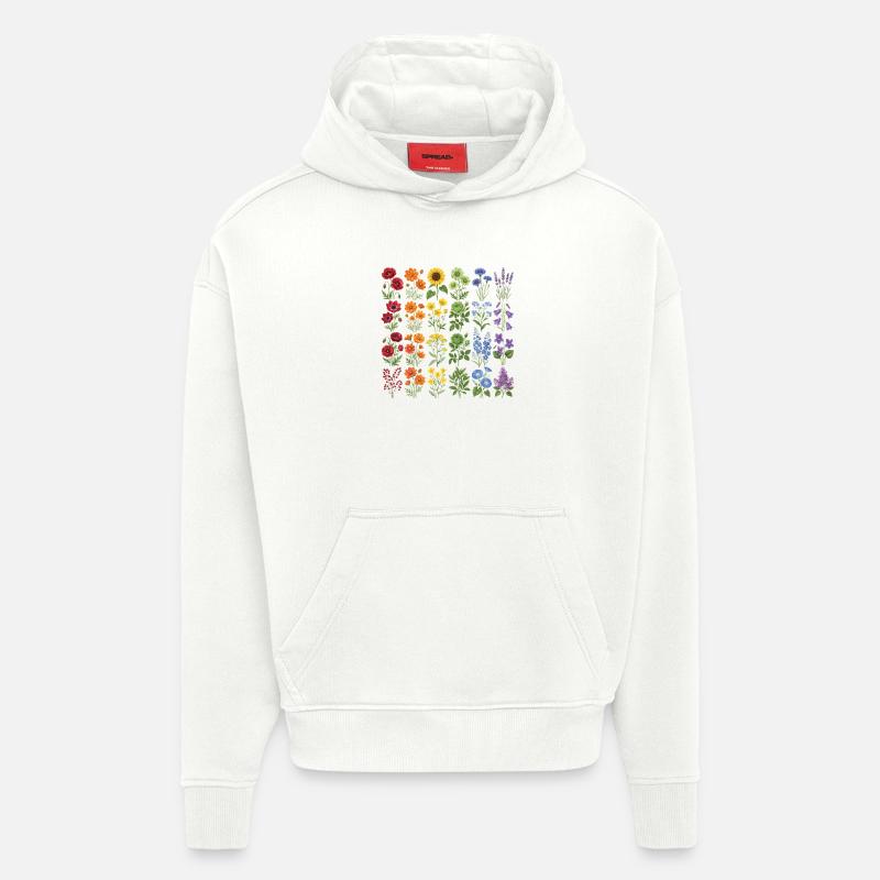 LGBTQ-Pride-Monat – Regenbogenblumen - Hoodie- made by SPREAD - OFF WHITE