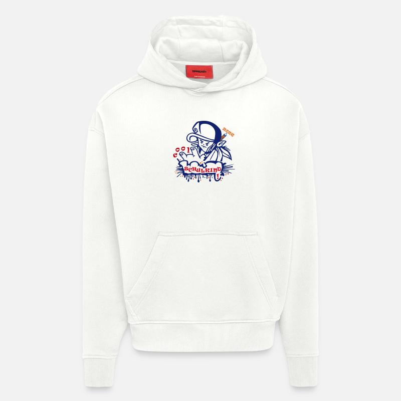 Écolier - Sweat à capuche bio épais oversize fabriqué en UE - OFF WHITE