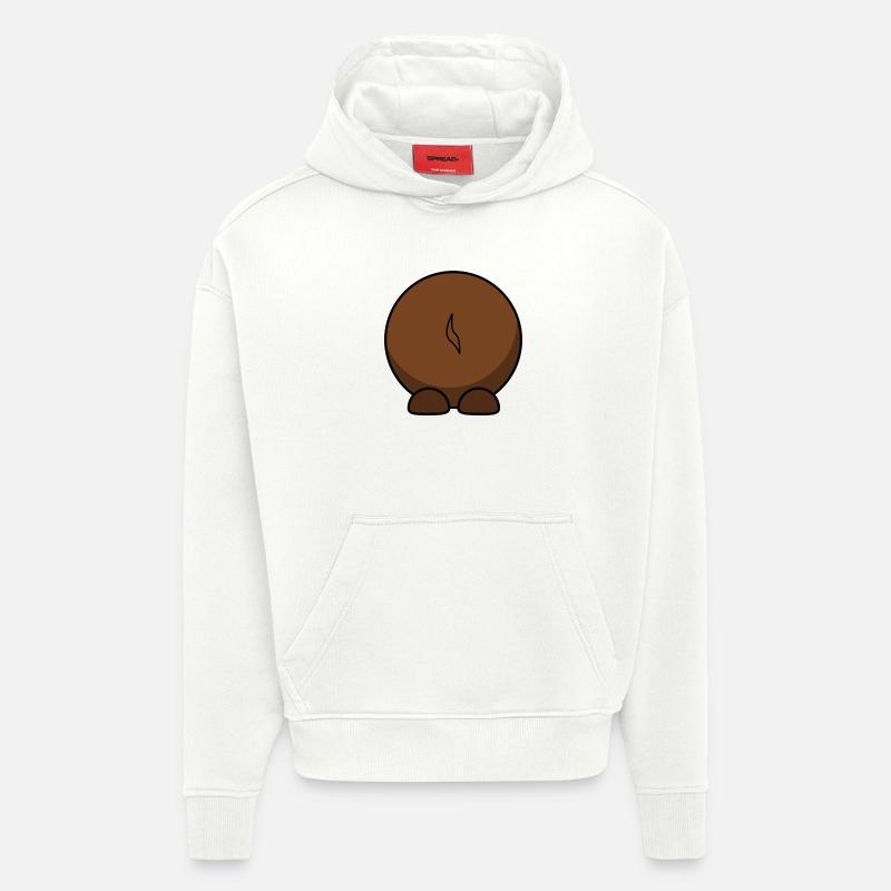 Gnu par derrière. idée cadeau - Sweat à capuche bio épais oversize fabriqué en UE - OFF WHITE