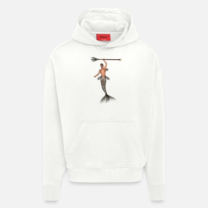 Poseidon - Sweat à capuche bio épais oversize fabriqué en UE - OFF WHITE