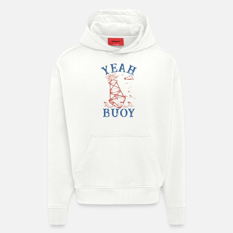 oui bouée Graphique - Sweat à capuche bio épais oversize fabriqué en UE - OFF WHITE