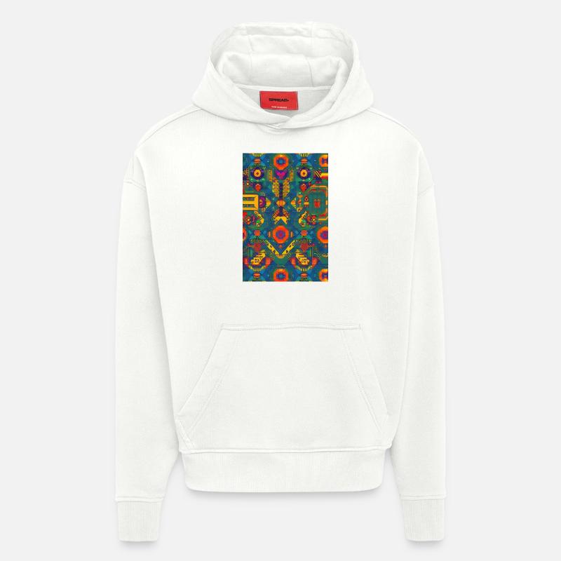 Modèle rétro - Sweat à capuche bio épais oversize fabriqué en UE - OFF WHITE