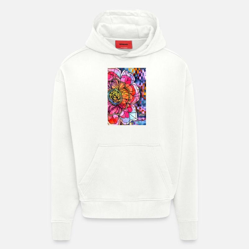 Fleur - Sweat à capuche bio épais oversize fabriqué en UE - OFF WHITE