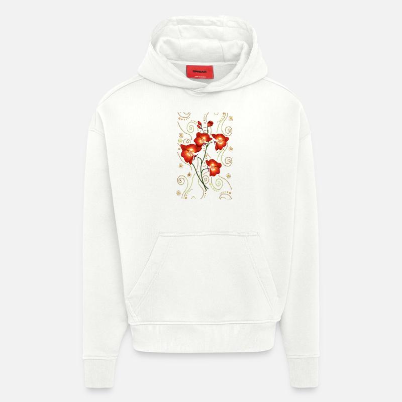 Fleur - Sweat à capuche bio épais oversize fabriqué en UE - OFF WHITE