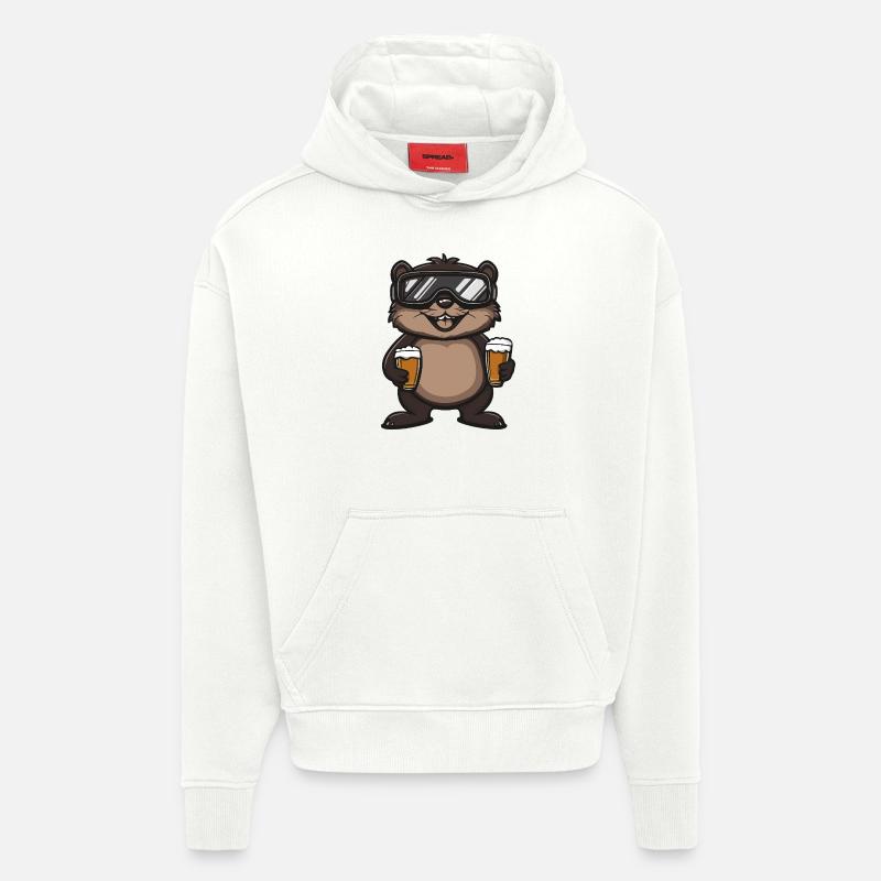 Biber Apres Ski Bier Comic - Hoodie- made by SPREAD  - OFF WHITE