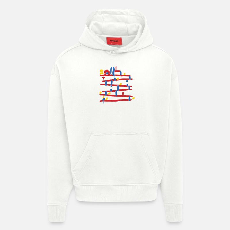 Jeu 8 bits - Sweat à capuche bio épais oversize fabriqué en UE - OFF WHITE