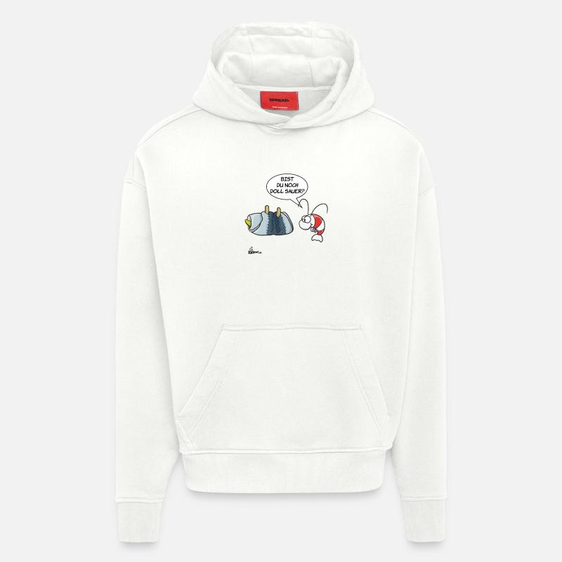 Rollmops - Sweat à capuche bio épais oversize fabriqué en UE - OFF WHITE