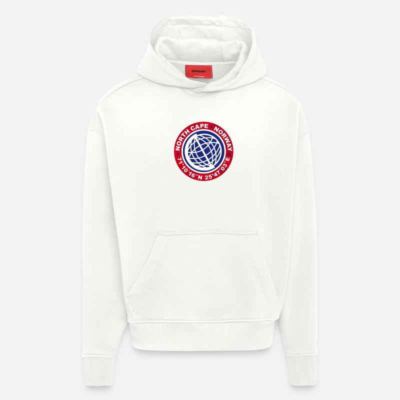 NORTH CAPE NORVÈGE - Sweat à capuche bio épais oversize fabriqué en UE - OFF WHITE