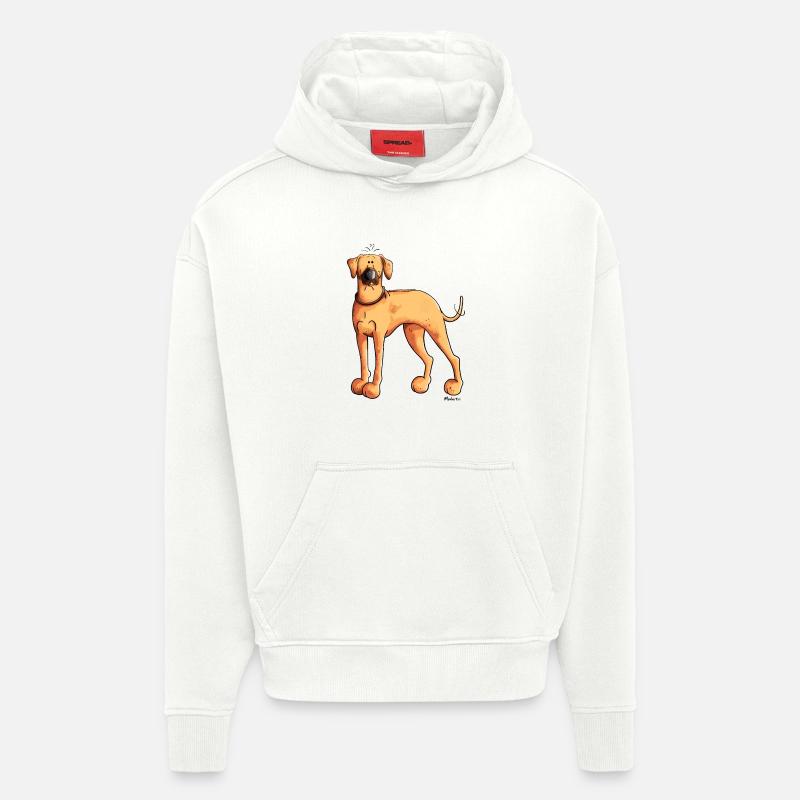 Mignon Rhodesian Ridgeback - Sweat à capuche bio épais oversize fabriqué en UE - OFF WHITE