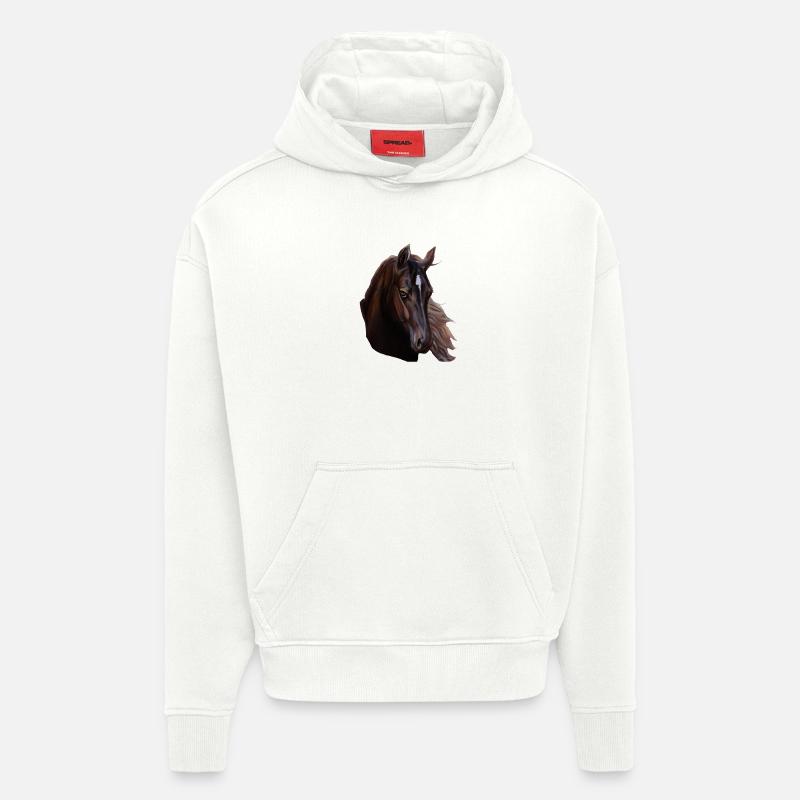 cheval - Sweat à capuche bio épais oversize fabriqué en UE - OFF WHITE