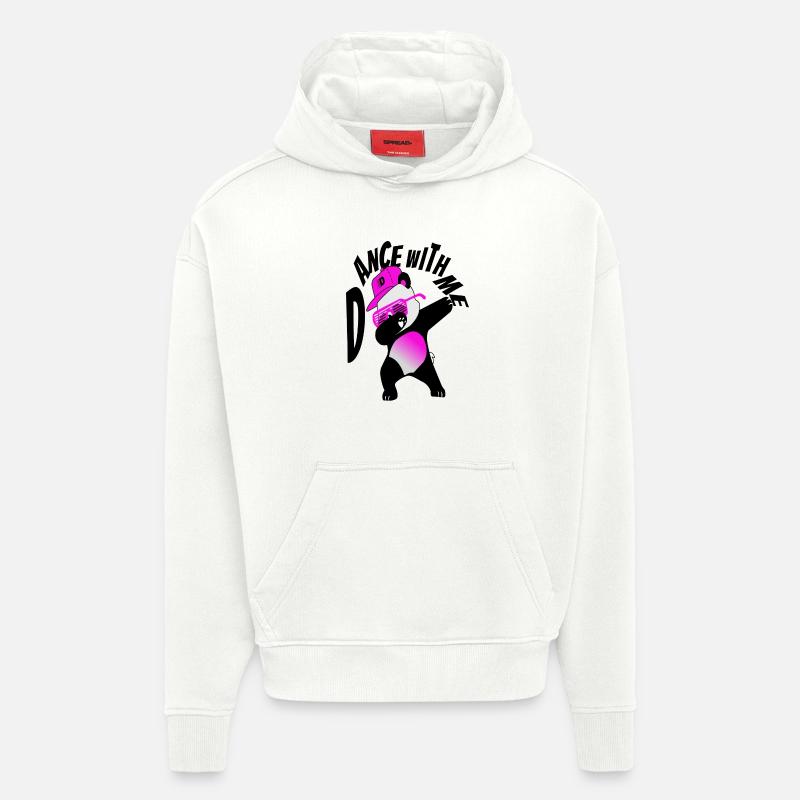 Danse du panda - Sweat à capuche bio épais oversize fabriqué en UE - OFF WHITE
