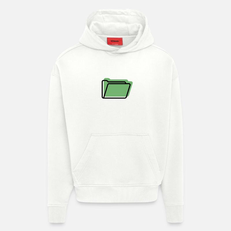 Style de ligne de dossier vert - Sweat à capuche bio épais oversize fabriqué en UE - OFF WHITE