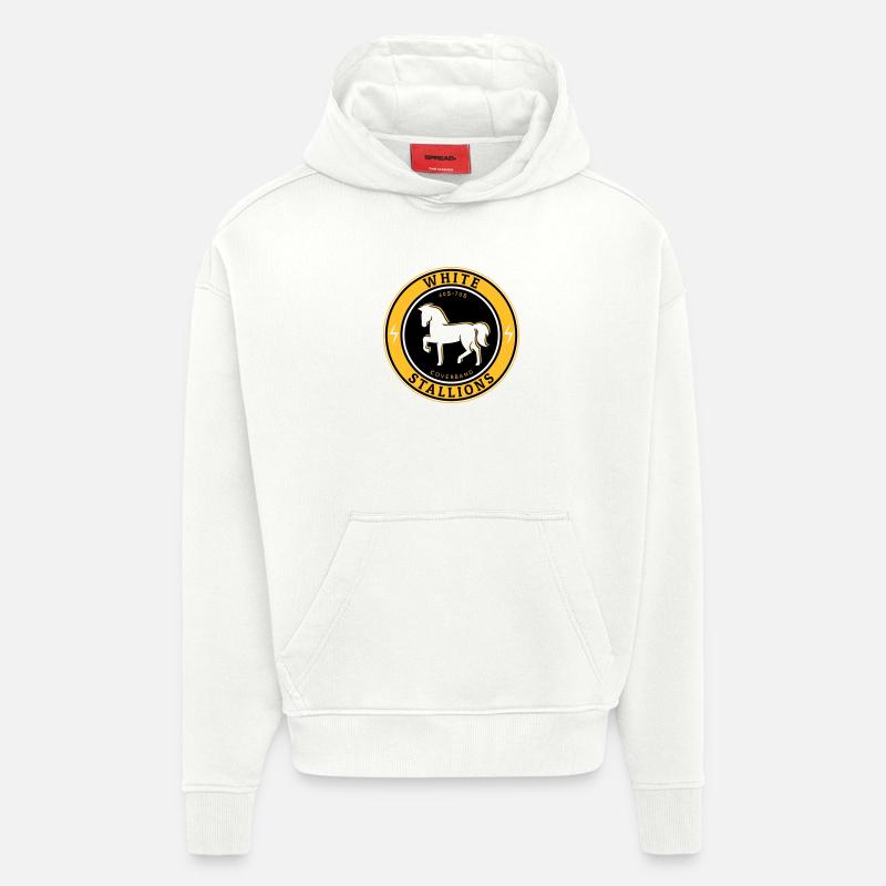 Étalons blancs - Sweat à capuche bio épais oversize fabriqué en UE - OFF WHITE