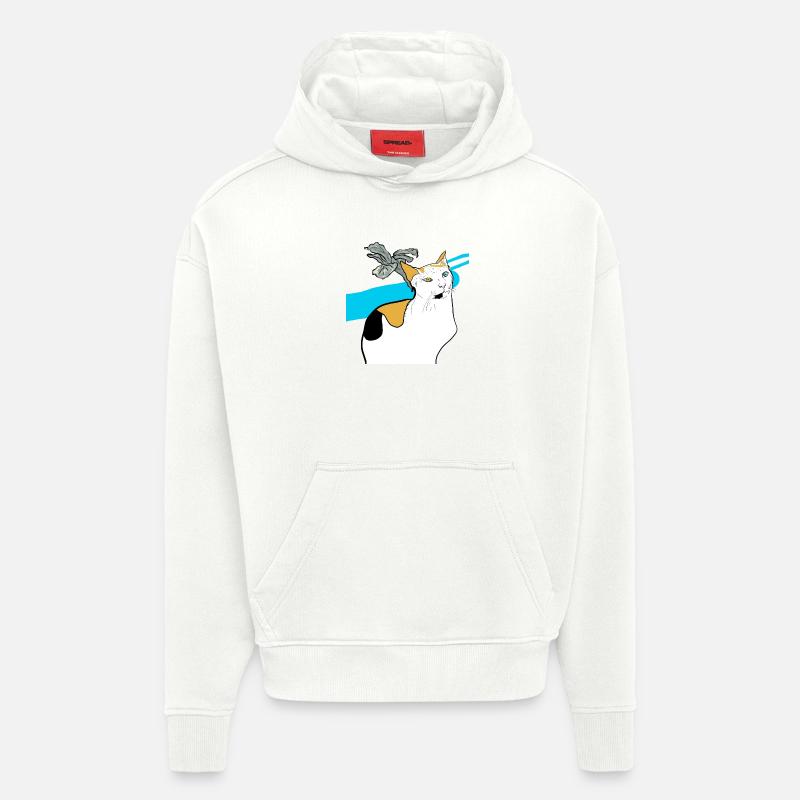 sitzende Katze - Hoodie- made by SPREAD - OFF WHITE